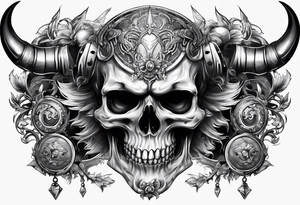 devil skull tattoo idea