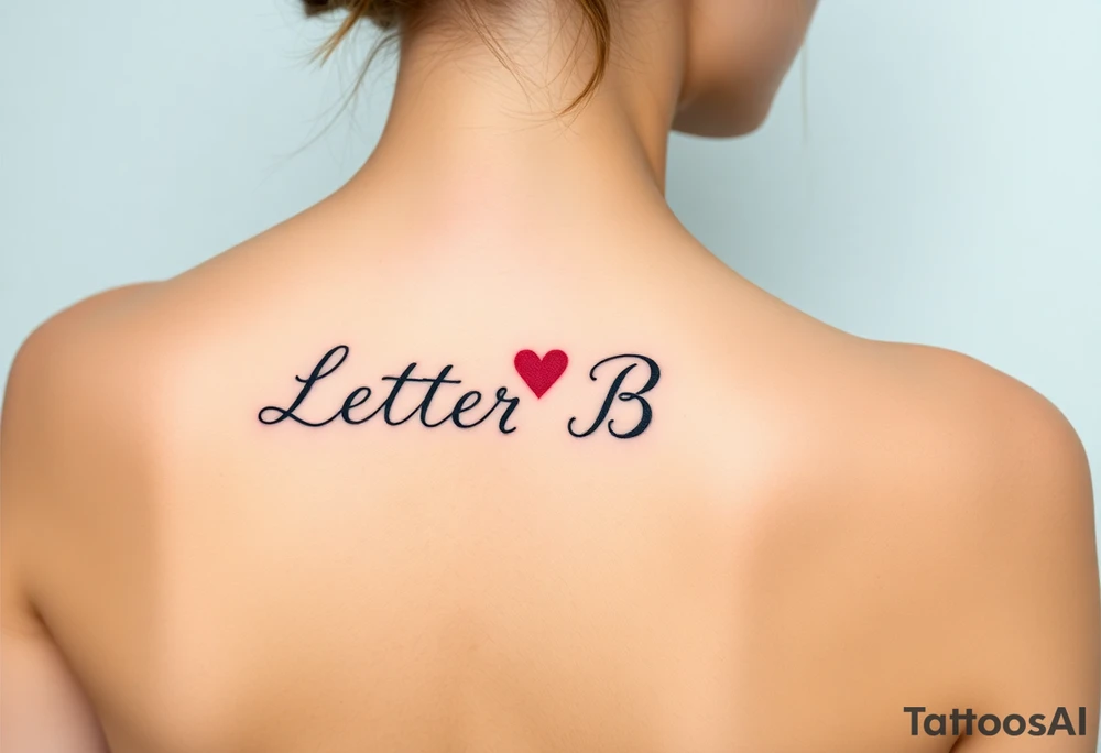 Letter B with a heart tattoo idea