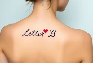 Letter B with a heart tattoo idea