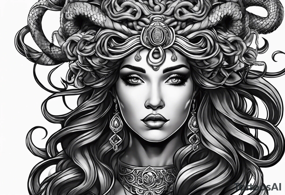 Medusa with no eyes o her face tattoo idea