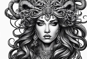 Medusa with no eyes o her face tattoo idea