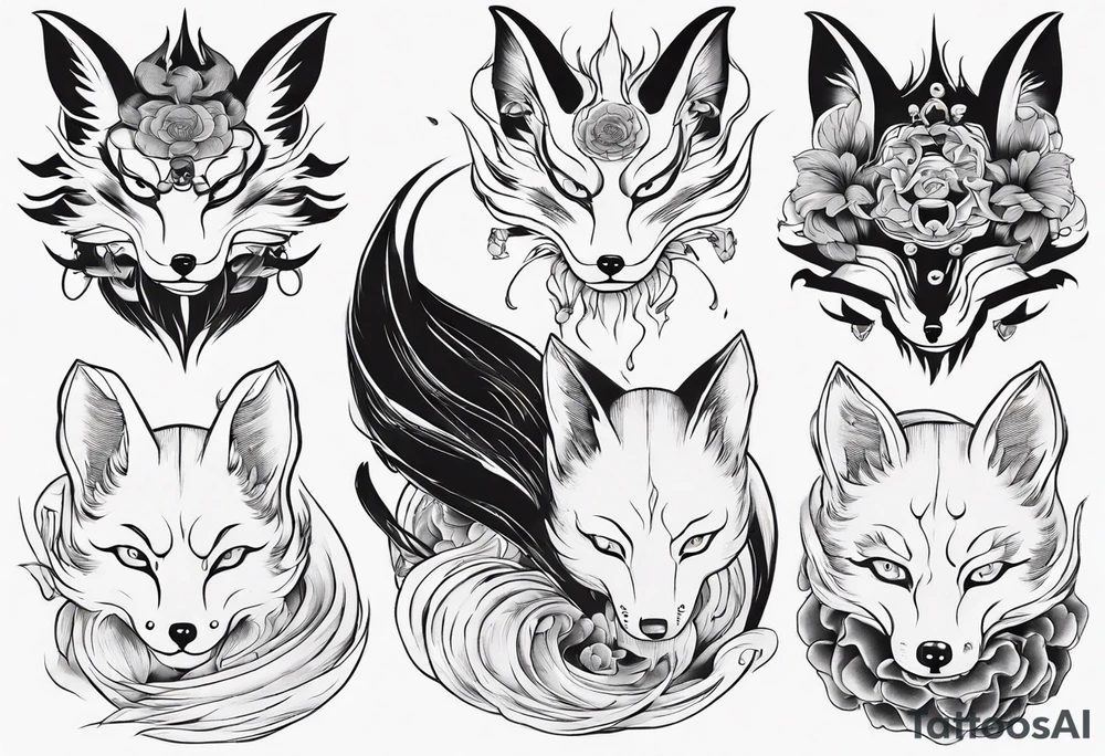 Japanese kitsune tattoo idea