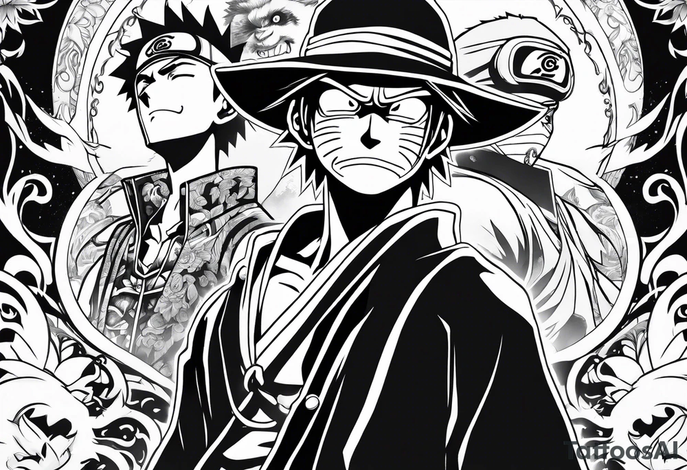 Naruto and monkey d luffy tattoo idea