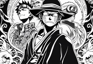 Naruto and monkey d luffy tattoo idea