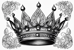 queen's golden crown tattoo idea