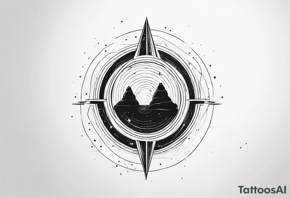 Black hole event horizon cone tattoo idea