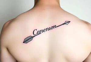2 bow arrows one arrow is to incorporate the name Cameron and the other arrow is to incorporate the name Connor tattoo idea