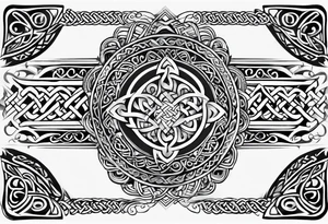 maori mixed with celtic band for around an arm, incorporating the word love tattoo idea