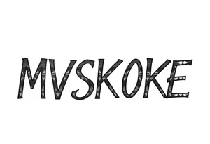 The word “MVSKOKE” shaded with Pendleton print tattoo idea