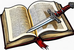 sword coming out of an open bible tattoo idea