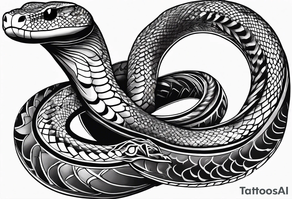 a snake who has swallowed a heart tattoo idea
