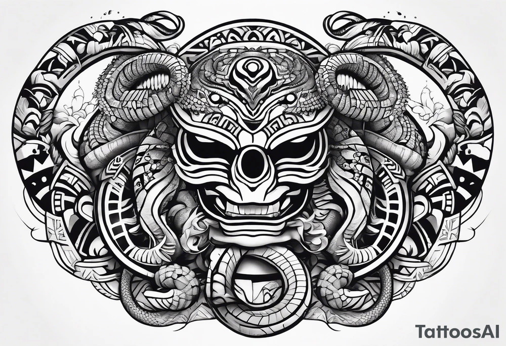 aztec kukulkan snake sleeve tattoo idea