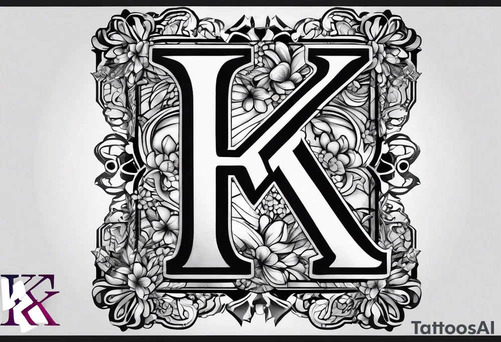 A dog paw with the letters K, F, K, A in each dog paw tattoo idea