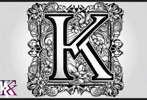 A dog paw with the letters K, F, K, A in each dog paw tattoo idea