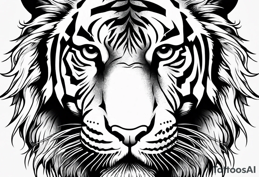 Tiger wearing crown tattoo idea