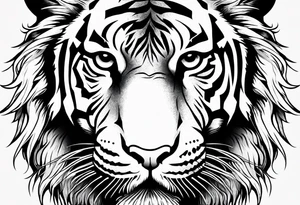 Tiger wearing crown tattoo idea