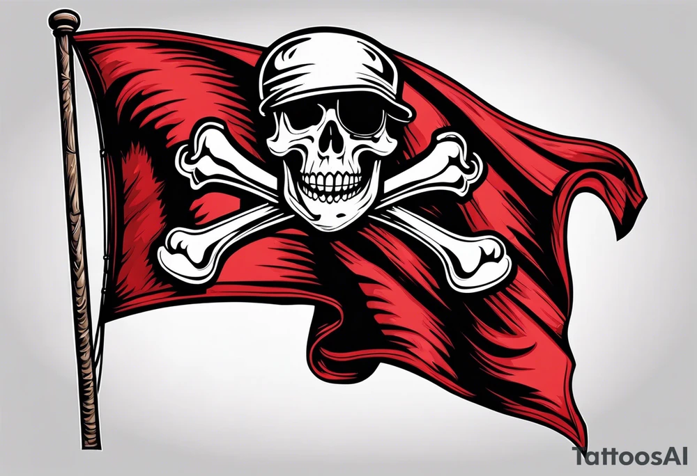 Pirate flag with baseball cap tattoo idea
