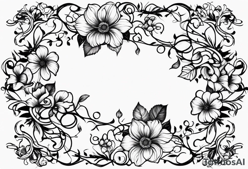 Floral minimalistic vine whip tattoo idea