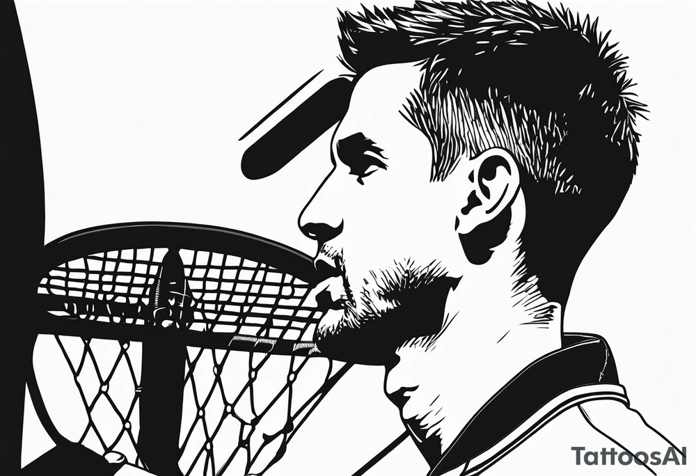 novak djokovic with a finger in your mind tattoo idea