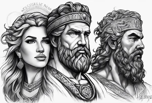 Zeus with the names Natalie and Cameron tattoo idea