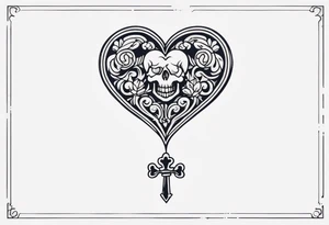 A heart shaped skeleton key tattoo idea