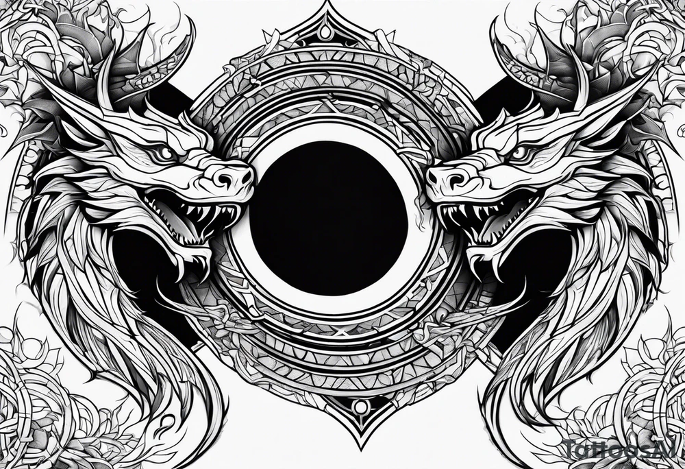 roaring dragons tattoo idea