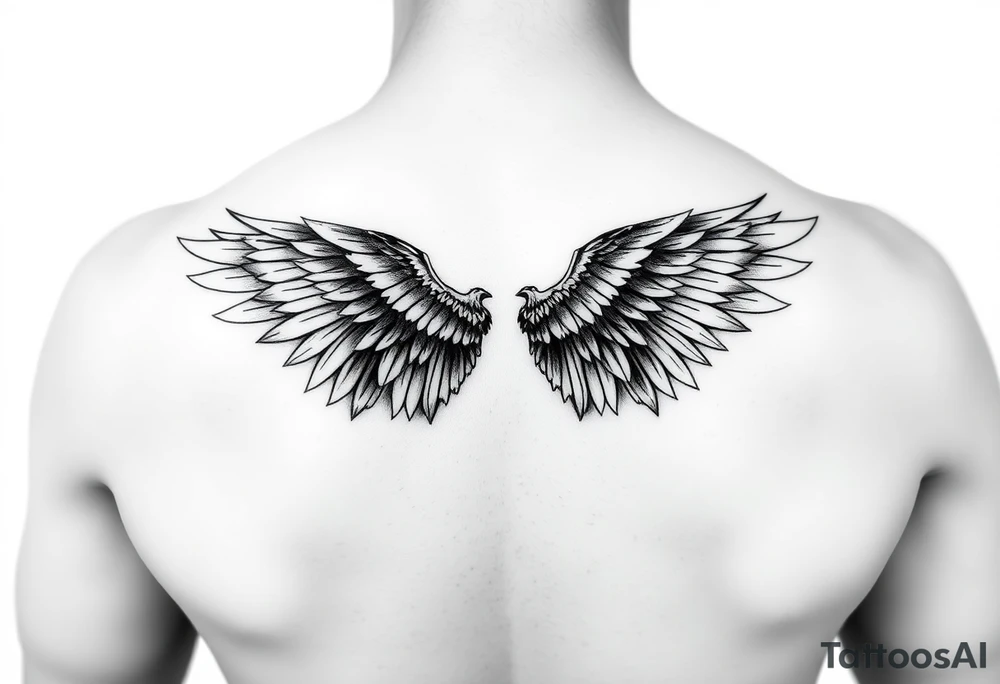 Retracted wings tattoo idea