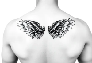 Retracted wings tattoo idea