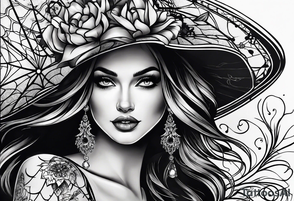 Feminine spider tattoo idea