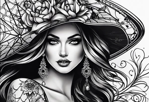 Feminine spider tattoo idea