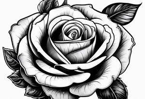 a human hand holding on to a single rose stem tattoo idea
