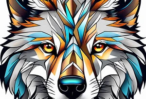 strong wolf gentle eyes tattoo idea
