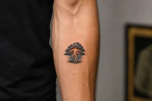 realistic lightning storm tattoo idea