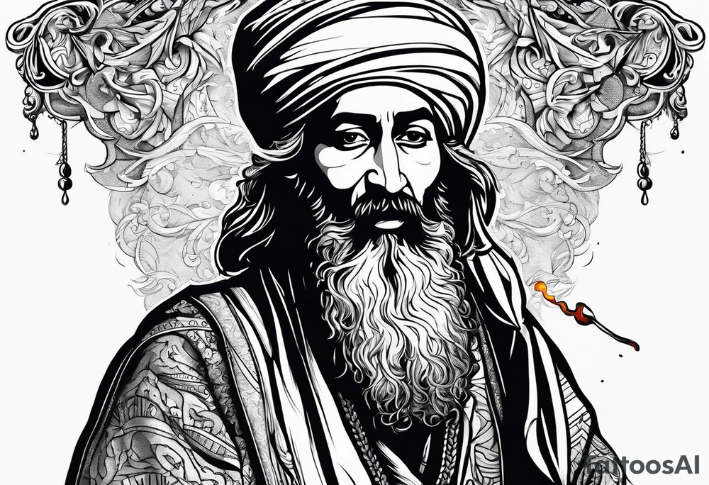 osama bin laden smoking cigarette tattoo idea