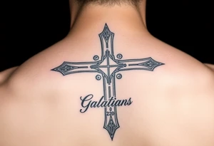 Christian Cross with Galatians 2:20 tattoo idea