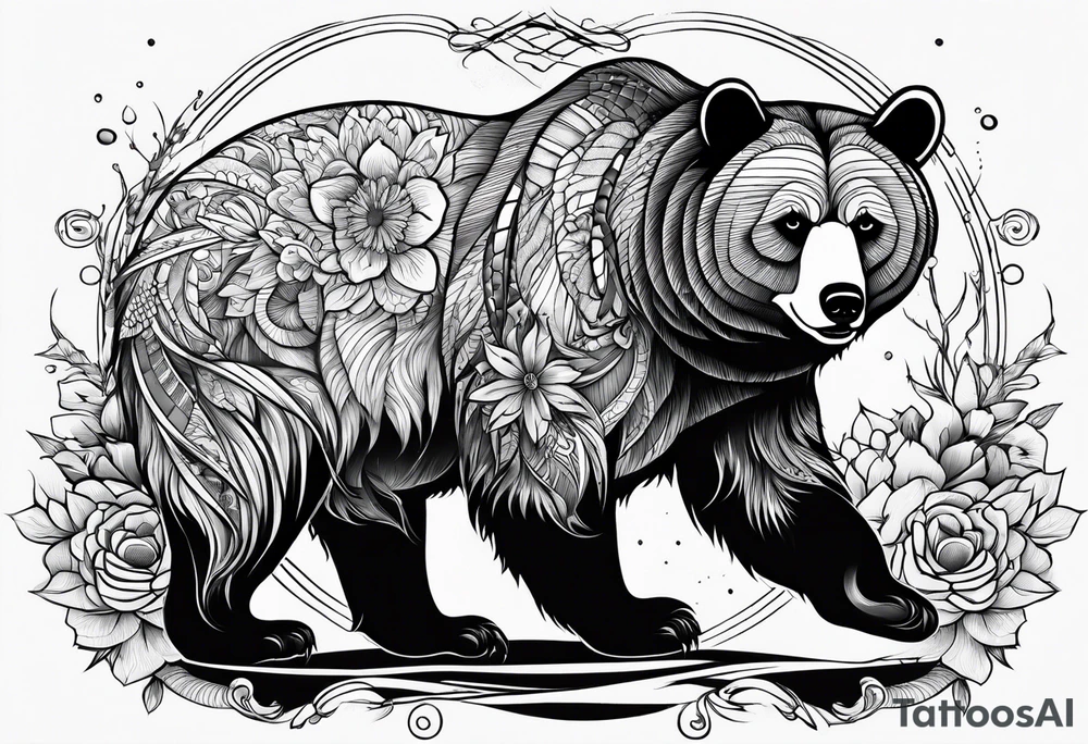 A Bear not to many details tattoo idea