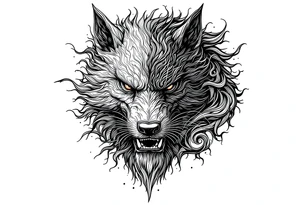 FU dog with wind element tattoo idea