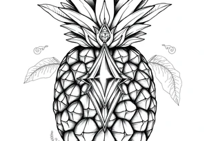 Pineapple,Pubic crown diamond vagina and anus tattoo idea