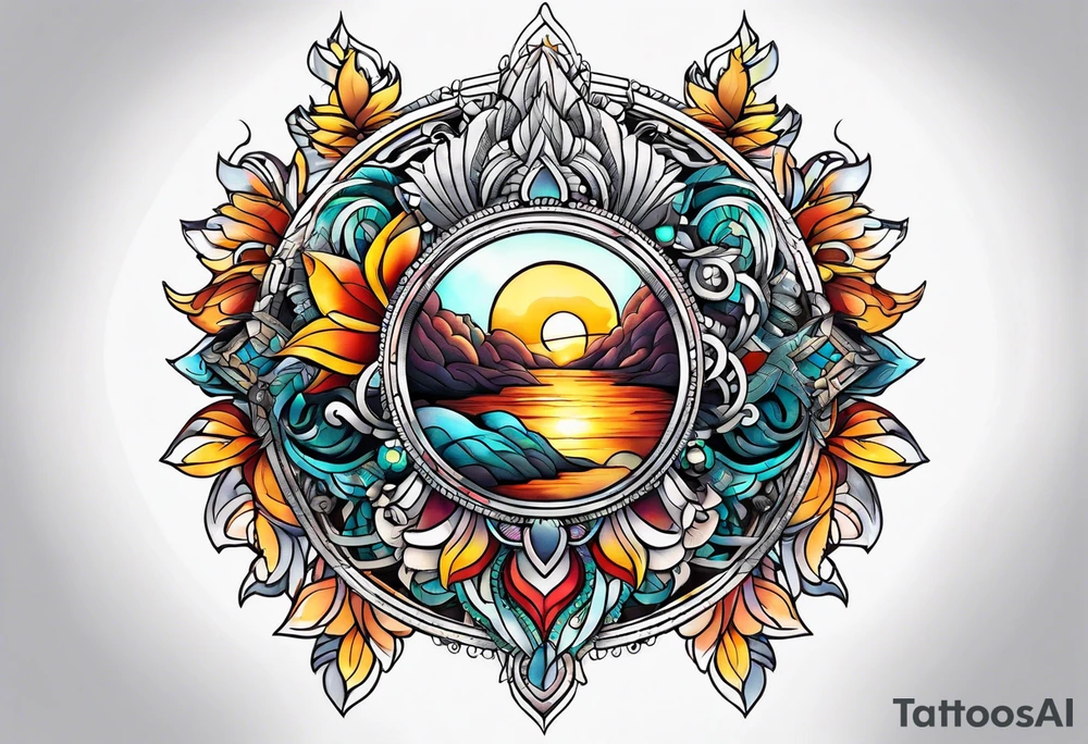 Thigh Sun Catcher tattoo idea