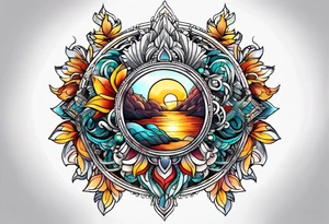 Thigh Sun Catcher tattoo idea