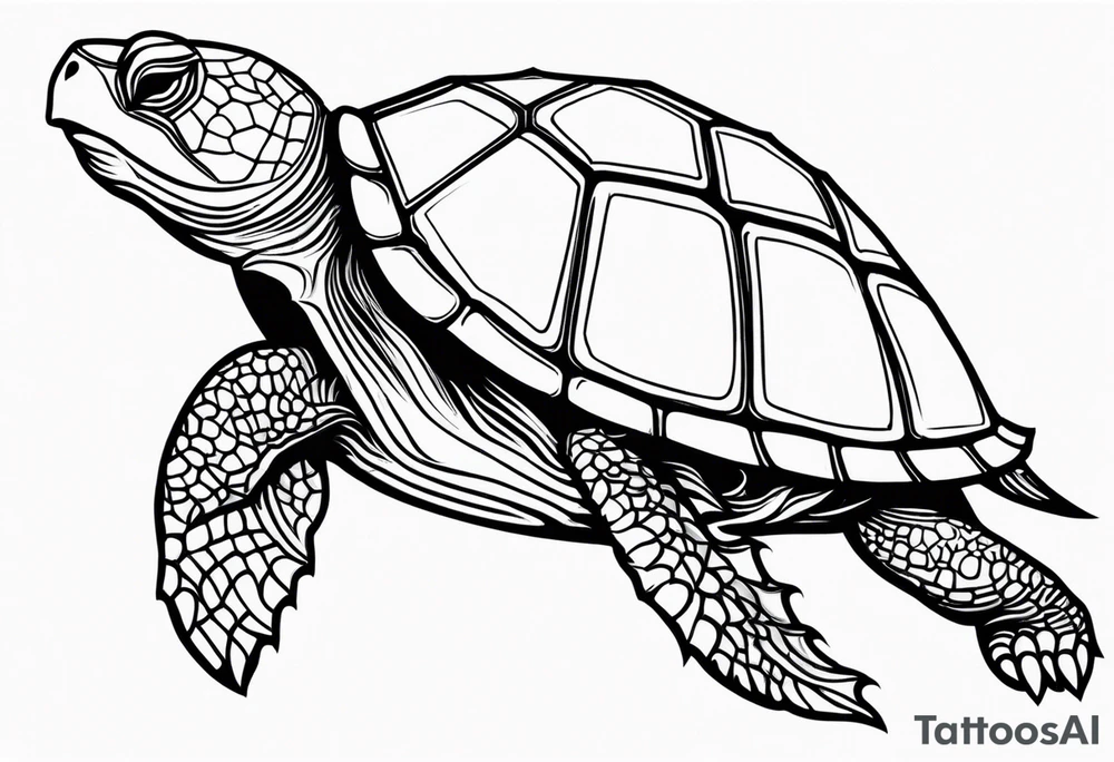 outline of a turtle with spikes on its shell tattoo idea