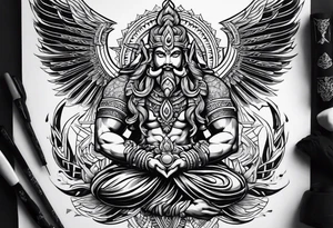 back tattoo with trishul tattoo idea