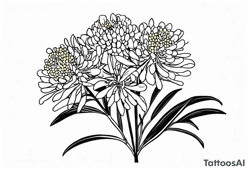 national Australian flower (waratha or the golden wattle), simple/not to detailed, placed to be able to extend a whole bouquet tattoo idea