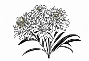 national Australian flower (waratha or the golden wattle), simple/not to detailed, placed to be able to extend a whole bouquet tattoo idea