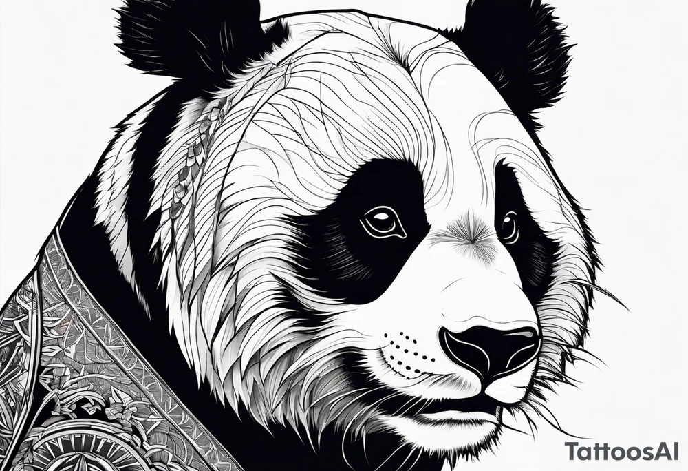 Panda with tusks. tattoo idea