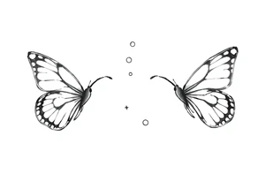 Simple butterflies with sparkles and some bubbles tattoo idea