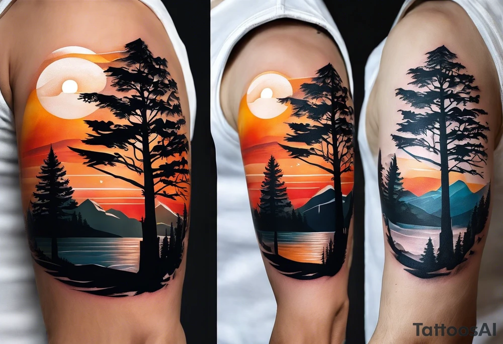Let the coordinates 35.331° N, 33.429° E be written, next to it should be a mountain, sun, sea and tree icon, the letters of the coordinate should be capitalized and the numbers next to it should be written from top to bottom. tattoo idea