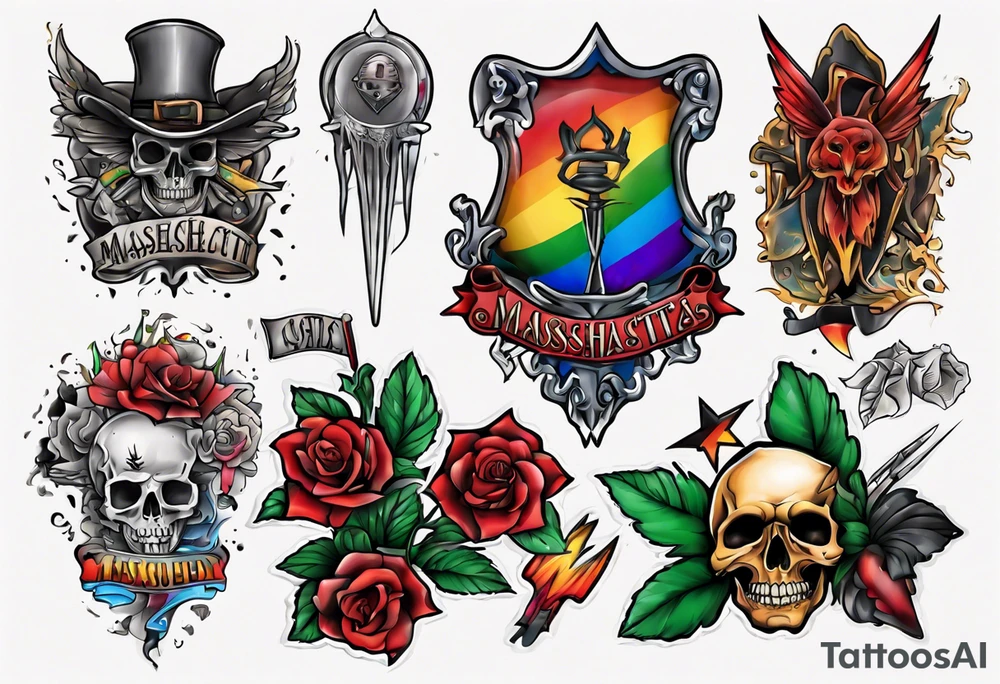 Massachusetts pride colors tattoo idea