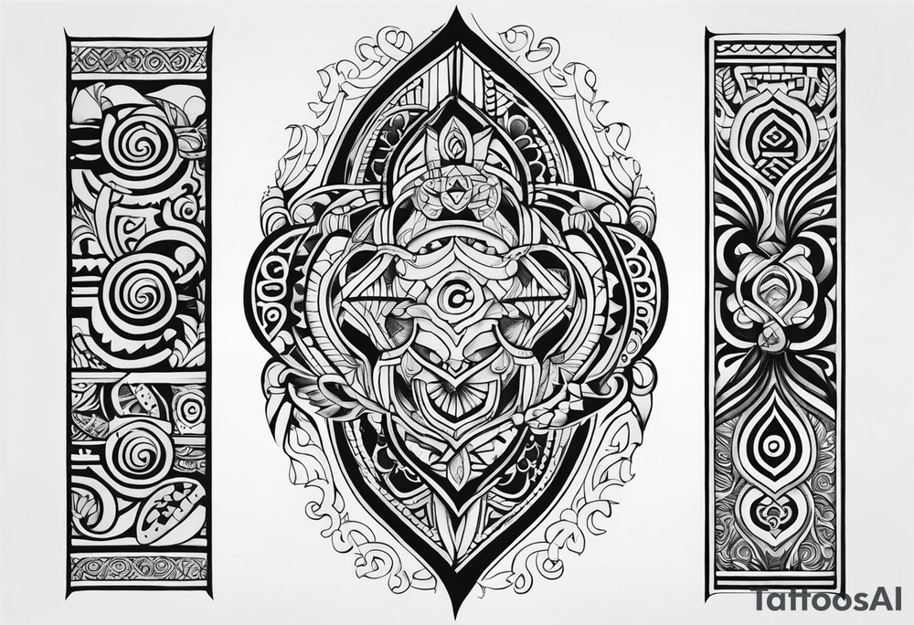 Te Moko style with Croatian and Northern Irish designs tattoo idea