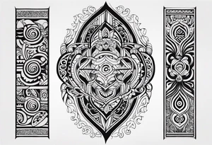 Te Moko style with Croatian and Northern Irish designs tattoo idea